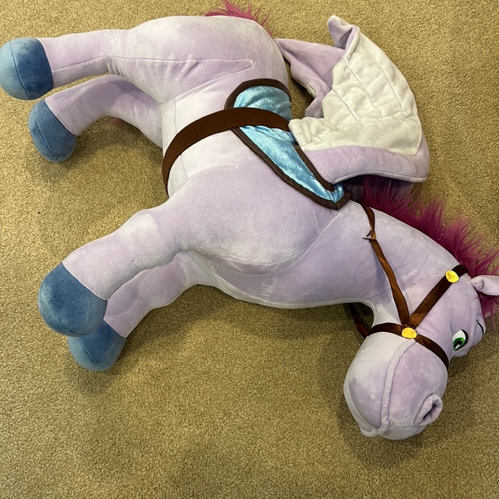 RARE Disney JUMBO Minimus Flying Pony Sophia The First Purple Pegasus Horse - Picture 5 of 5